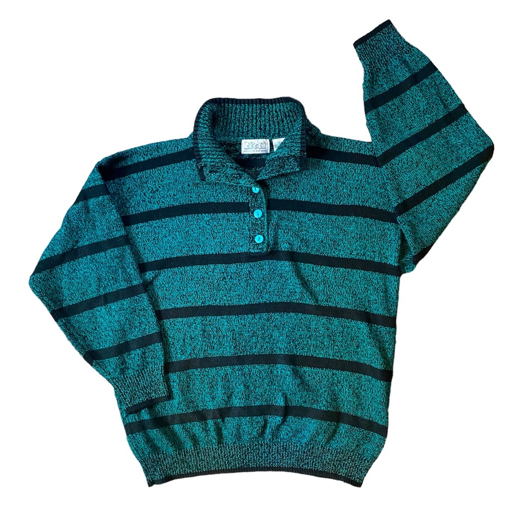 Vintage 1980s Ricki Pullover Striped Sweater